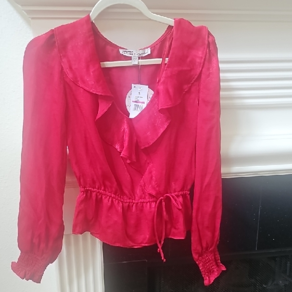 Gypsies & Moondust Red Ruffle Blouse